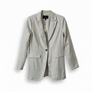 Banana Republic Linen Blazer Neutral One Button NWT Size 6